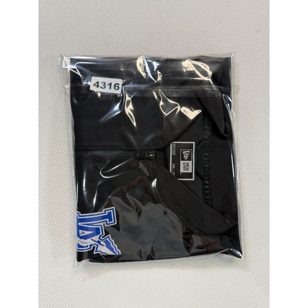 New Era LA Logo Batting Jacket 2XL Black Quarter Zip Short Sleeve - Picture 7 of 7